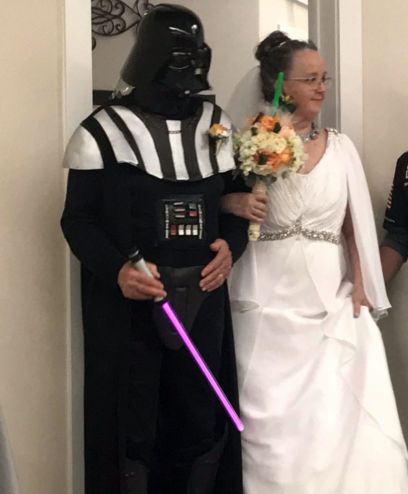 Carrie Gresick and her father Star Wars Wedding